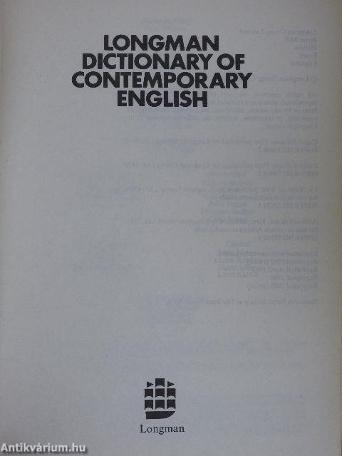 Longman Dictionary of contemporary english