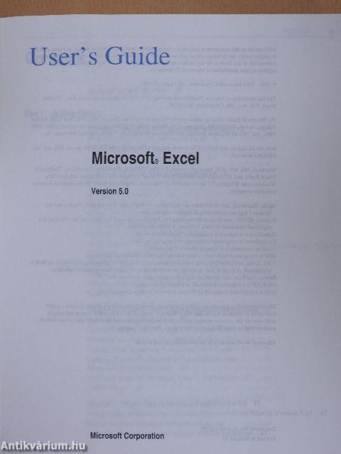 Microsoft Excel Version 5.0
