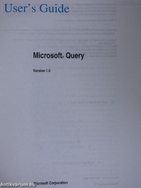 Microsoft Query Version 1.0