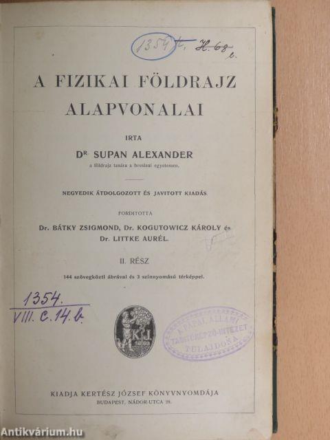 A fizikai földrajz alapvonalai II.