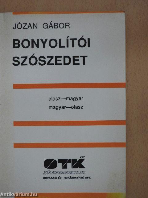 Bonyolítói szószedet