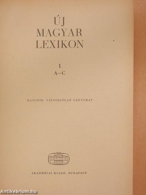 Új magyar lexikon 1-6.