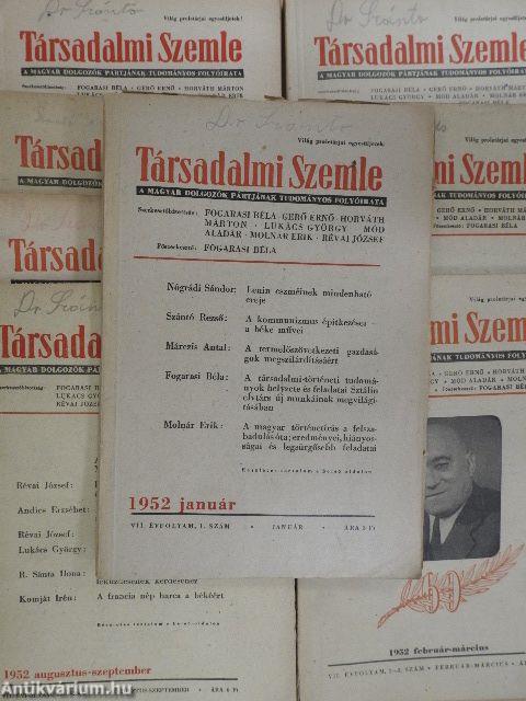 Társadalmi Szemle 1952. (nem teljes évfolyam)