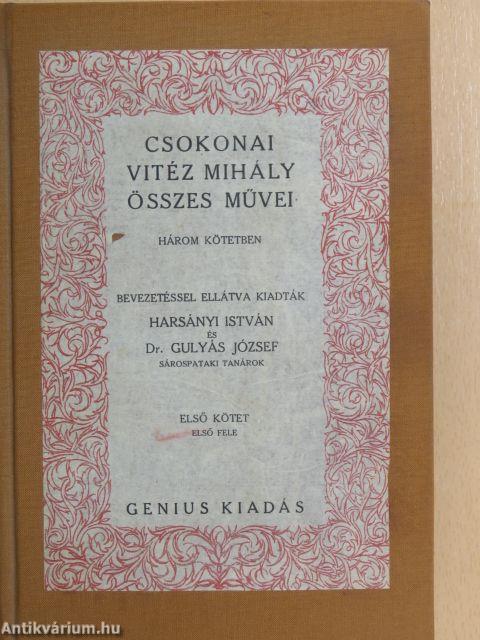 Csokonai Vitéz Mihály összes művei három kötetben I/1-2. (töredék)