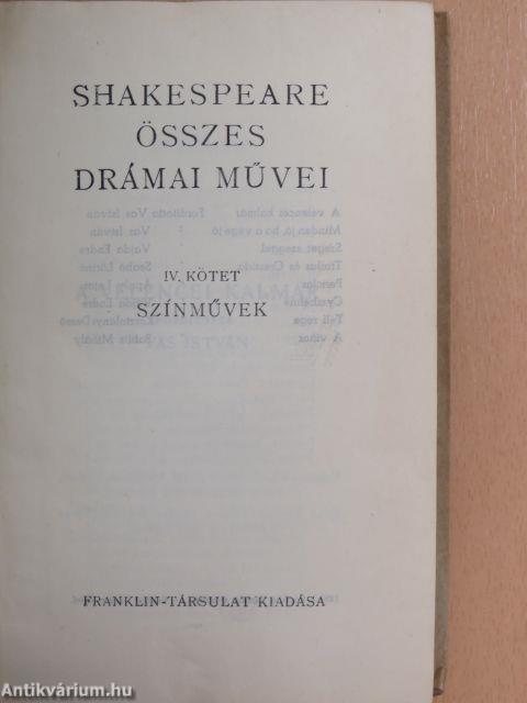 Shakespeare összes drámai művei IV.