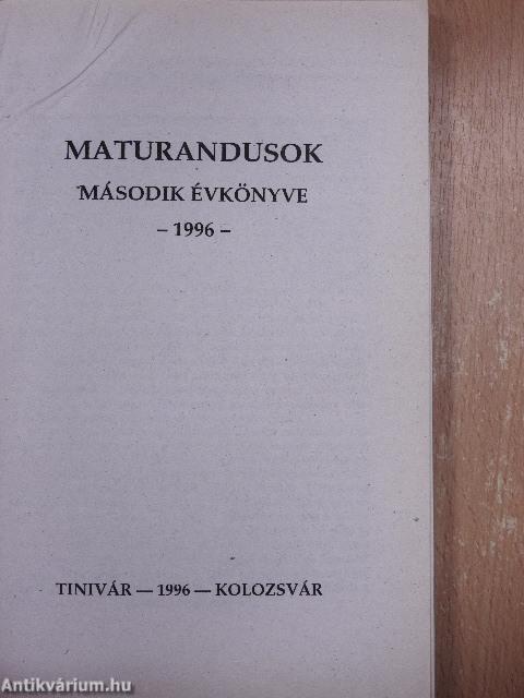 Maturandusok második évkönyve 1996