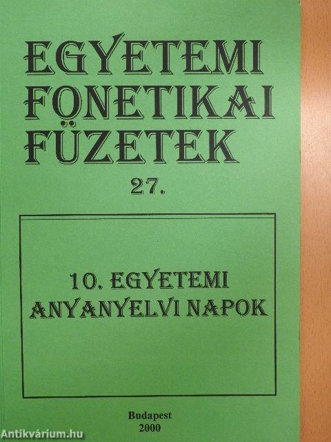 10. Egyetemi Anyanyelvi Napok