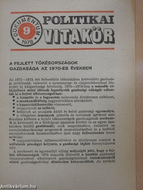 Politikai Vitakör 1978/9.