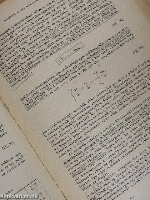 Elméleti fizikai kémia II.