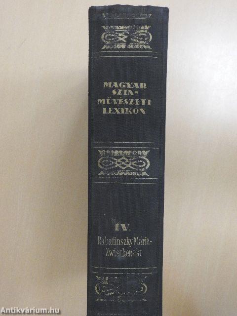 Magyar Színművészeti Lexikon IV. (töredék)