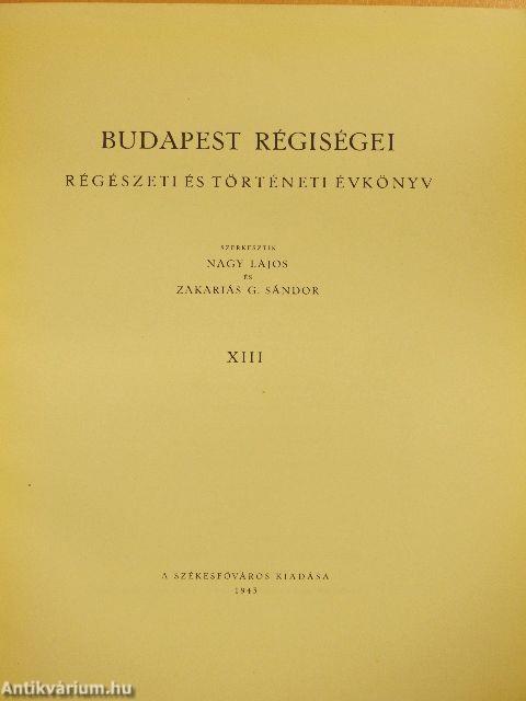 Budapest régiségei XIII.