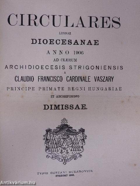 Circulares literae dioecesanae anno 1905-1907