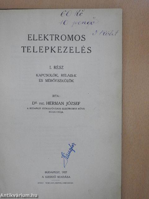 Elektromos telepkezelés I-III.