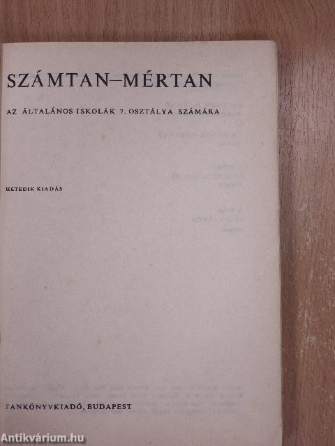 Számtan-mértan 7.
