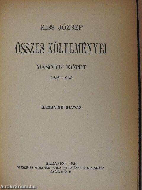 Kiss József összes költeményei II. (töredék)