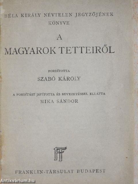 A magyarok tetteiről