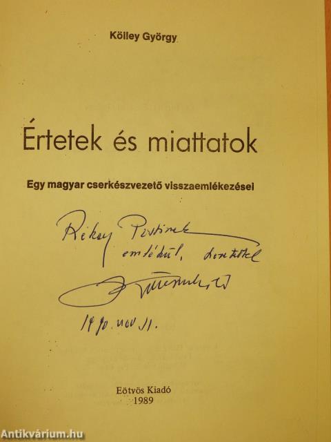 Értetek és miattatok (dedikált példány)