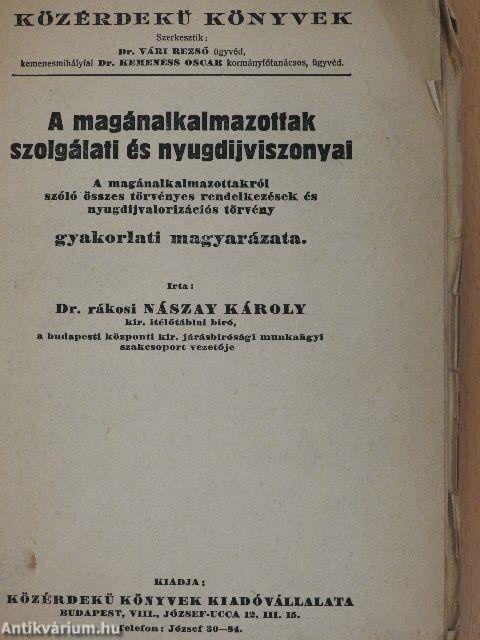 A magánalkalmazottak szolgálati és nyugdijviszonyai