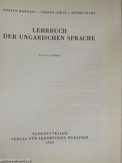 Lehrbuch der Ungarischen Sprache