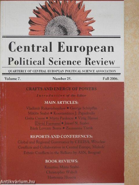 Central European Political Science Review Fall 2006.