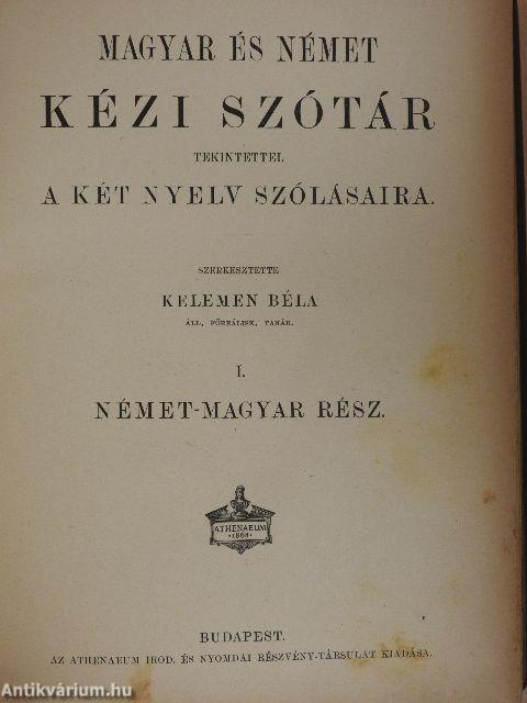 Magyar és német kézi szótár I.