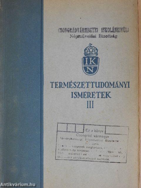 Természettudományi ismeretek III. (töredék)