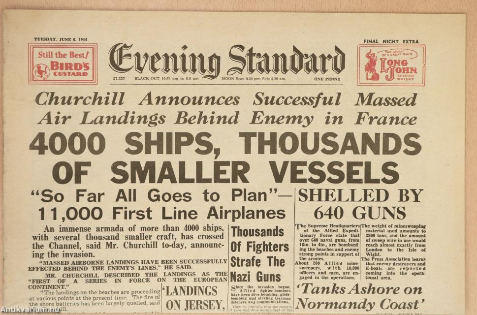 Evening Standard 1944. június 6. (replika)