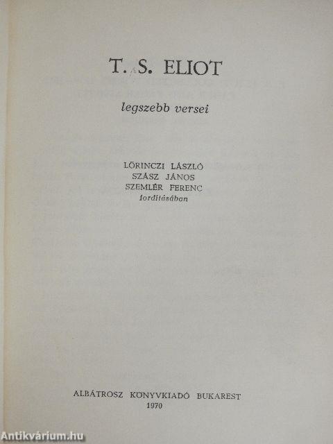 T. S. Eliot legszebb versei