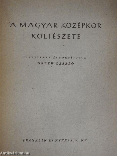 A magyar középkor költészete