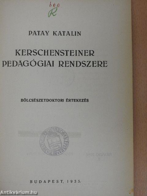 Kerschensteiner pedagógiai rendszere