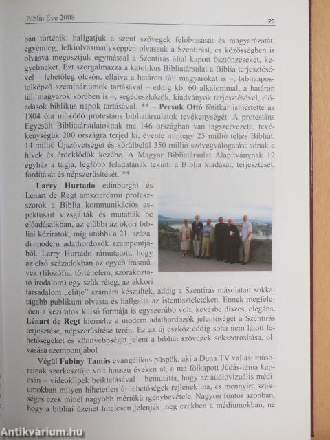 Biblia Éve 2008