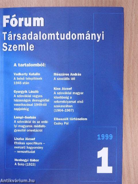 Fórum Társadalomtudományi Szemle 1999/1-2.