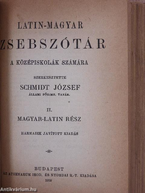 Latin-magyar zsebszótár I-II.