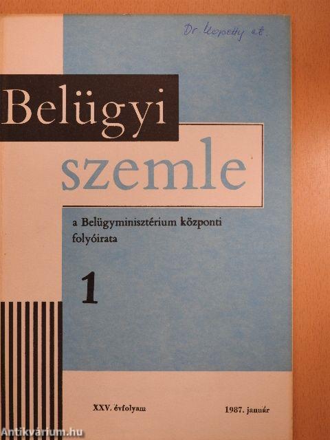 Belügyi Szemle 1987. január-december