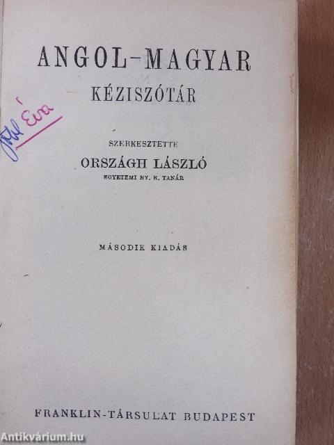 Angol-magyar kéziszótár