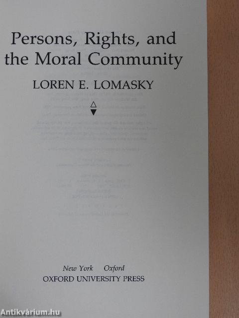 Persons, Rights, and the Moral Community