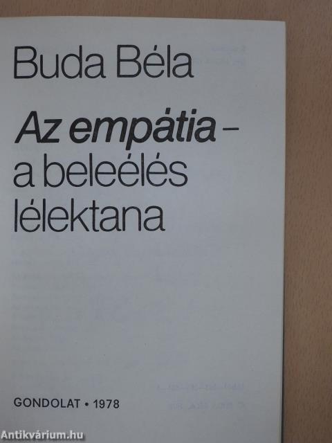 Az empátia - a beleélés lélektana (dedikált példány)