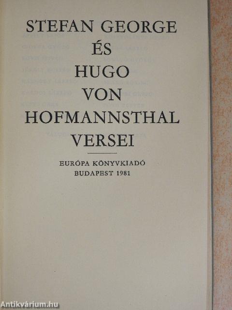 Stefan George és Hugo von Hofmannsthal versei