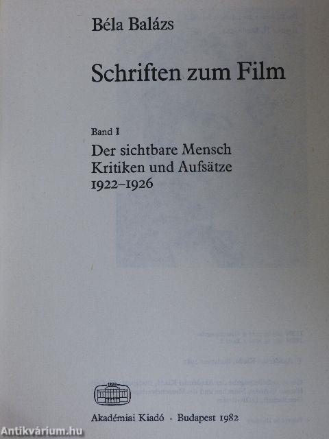 Schriften zum Film I.
