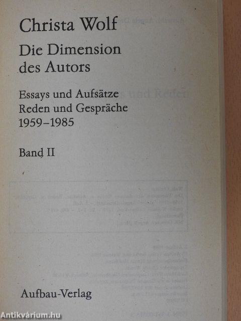 Die Dimension des Autors II (töredék)