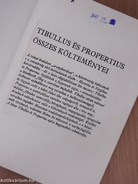 Tibullus és Propertius összes költeményei