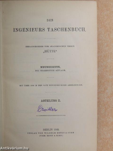 Hütte - Des Ingenieurs Taschenbuch II. (töredék)