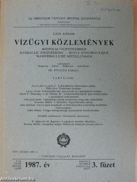 Vízügyi közlemények 1987/3.