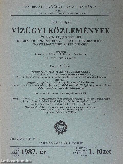 Vízügyi közlemények 1987/1.