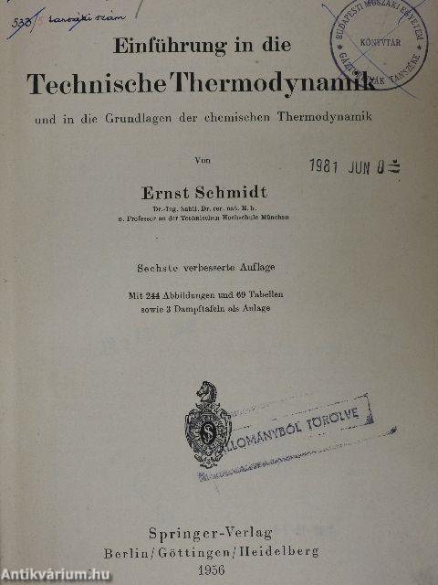 Einführung in die Technische Thermodynamik und in die Grundlagen der chemischen Thermodynamik