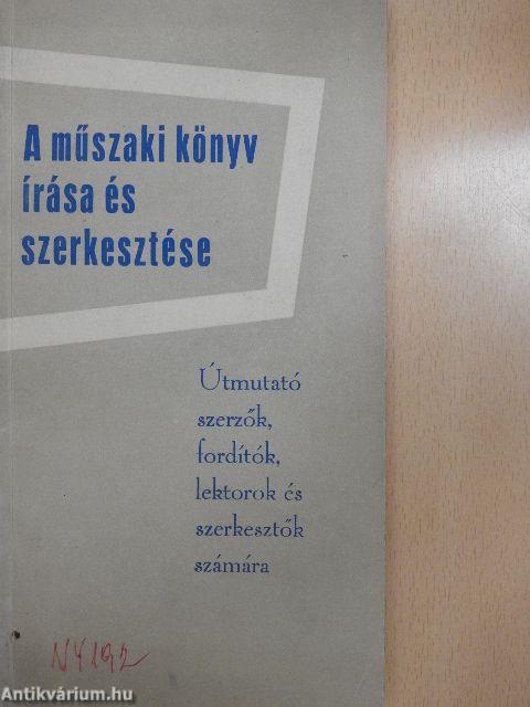 A műszaki könyv írása és szerkesztése