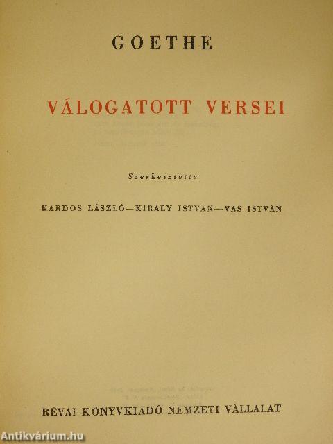 Goethe válogatott versei