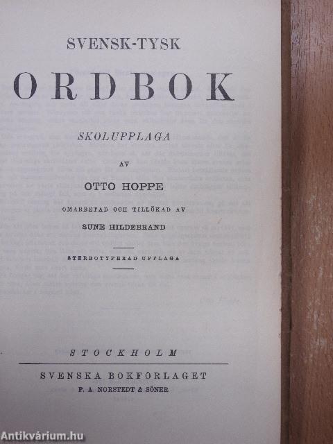 Tysk-Svensk Ordbok/Svensk-Tysk Ordbok