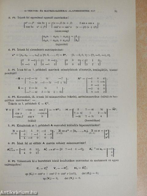 Műszaki matematikai gyakorlatok C. VII.