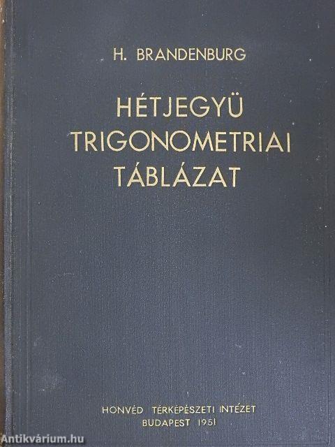 Hétjegyű trigonometriai táblázat